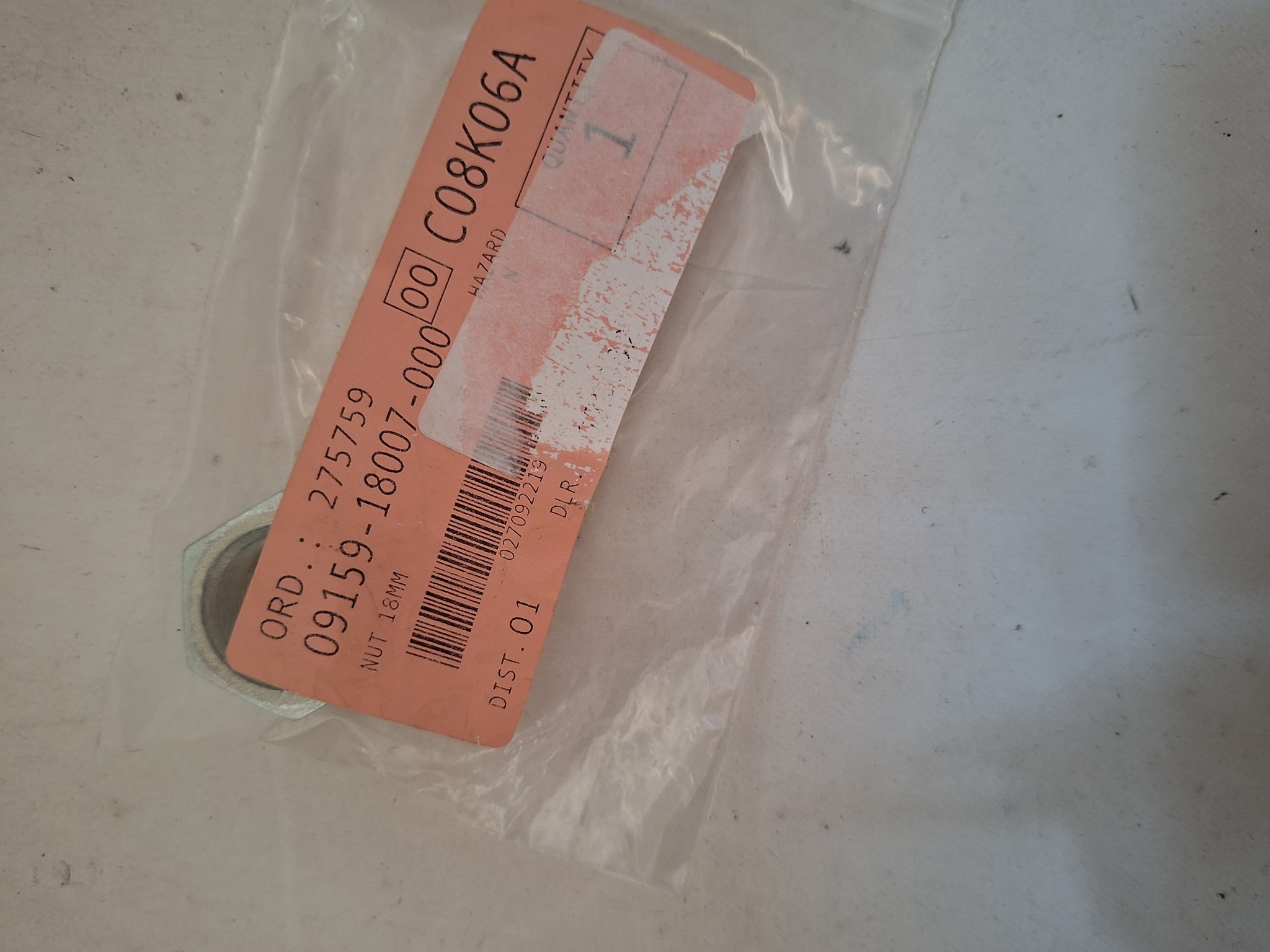 Bild von SUZUKI  MUTTER  09159-18007